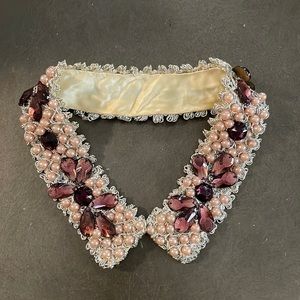 Purple and silver jeweled collar